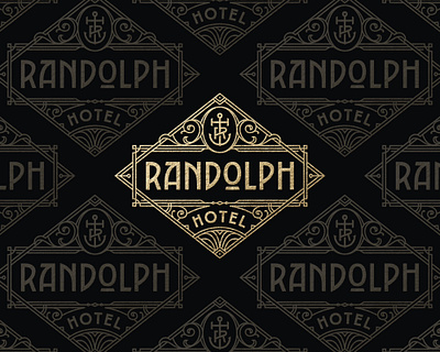 Randolph Hotel anchor logo art deco brand identity branding classy gold logo graphic design hotel identity logo logo design sophisticated