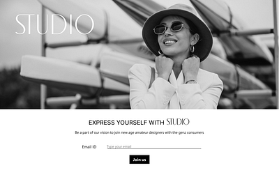STUDIO- Landing page for a website graphic design ui