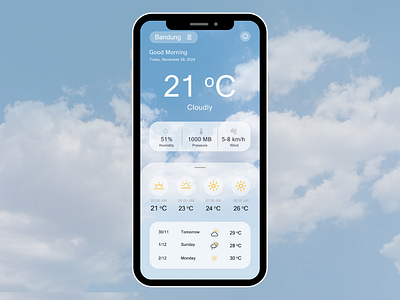 Mobile App Weather app design design mobile design ui ux weather