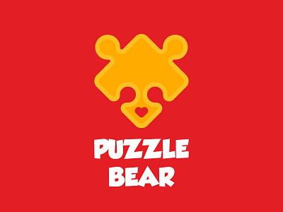 Puzzle Bear bear logo love play puzzle red teddy