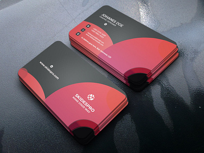 Premium black & red business card design graphic design