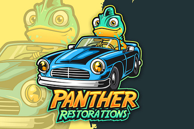 Panther Restorations Mascot Logo branding camelon cartoon cartoon character cartoon logo custom logo graphic design illustration logo logo design mascot logo vector cartoon vector logo