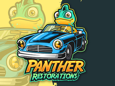 Panther Restorations Mascot Logo branding camelon cartoon cartoon character cartoon logo custom logo graphic design illustration logo logo design mascot logo vector cartoon vector logo