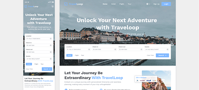 TravelLoop - Travel Landing Page Mobile Responsive figma mobile landing page mobile responsive responsive web responsive web design travel landing page travel mobile landing page ui design web design