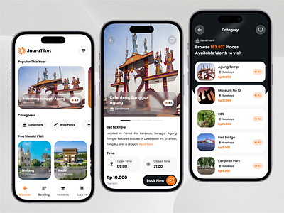 JuaraTiket - Tour Booking Mobile App app clean design designinspiration minimalism mobile ticket ui