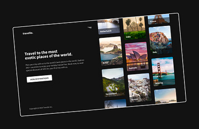 Travello Home Page branding carousel design figma figmadesign gallery home page travel uidesign web webdesign website