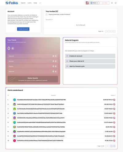 Folks Finance hub web site ui user interface