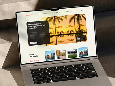 Travelcircus Redesign: A Minimal & User-Focused Approach blur booking branding design german graphic design landing light theme minimal mockup pool reservation rounded cards simple travel trip typo ui web design