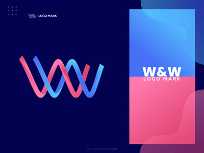 W & W Logo gradient modern logo