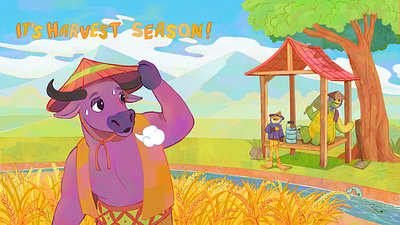 "It's Harvest Season!" Concept Art character character design childrens book childrens illustration concept art cute digital painting drawing environmental design illustration