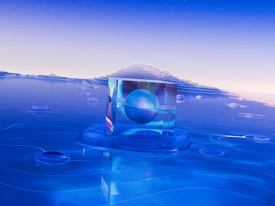 Paneco pilot shot_01 3d 3d animation animation blender blue branding clean cube energy glass new energy nft paneco world