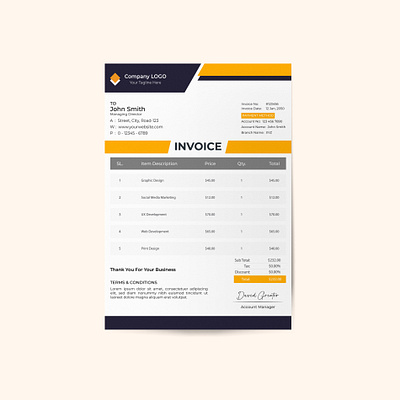 Invoice Design 3d brand identity branding business company corporate creative design graphic design illustration invoice invoice design logo