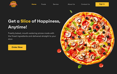 Pizza Landing Page Design 🍕 black theme design latest design pizza website ui website website design