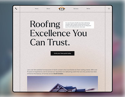 Roofing Landing page figma hero section landing page ui uiux web design