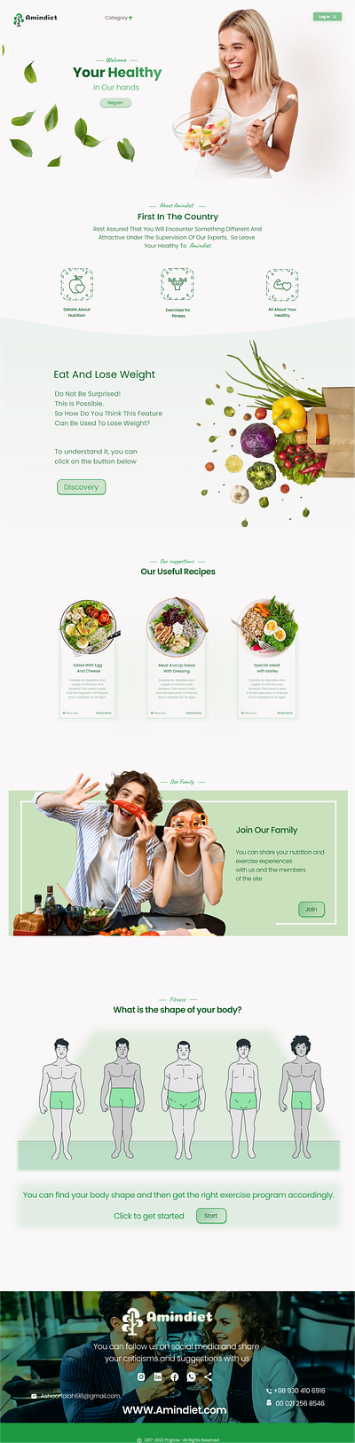 diet & healthy web design design ui uiux ux web design