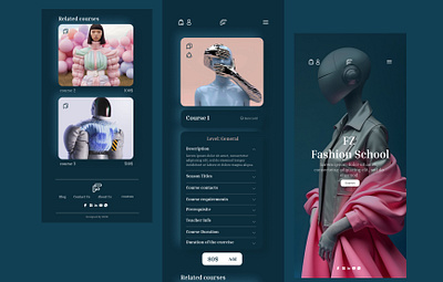 Fashion School- UI design application application branding concept design fashion fashiondesign hdm school ui ux