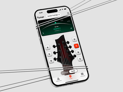 Guitar Tuner App app bass chords chromatic gear guitar instrument ios metronome music players practice quality sound string tools tuner ui ukulele ux