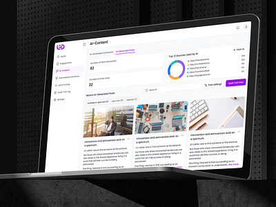 Web Version Redesign for LinkDeal: Leads Analytics Enhanced! 📊 ai analytics cahrt cards dashboard data leads navbar pie purple statustics tabs