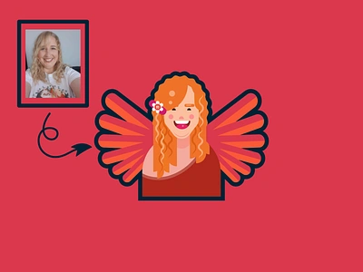 Turn your photo into an artistic Flat Avatar angel app avatar clean design flat graphic design illustration logo minimal modern photo profile simple ui ux vector vector avatar website woman