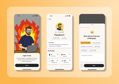 Wellness Mobile App design illustration ui