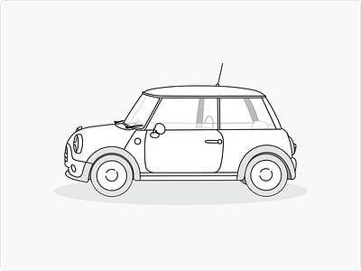 AI-crafted Mini Cooper illustration ai ai generated illustration brand brand aligned visuals branding car clean digital illustrations line midjourney midjourney line illustrration mini cooper minimalist outline prompt simple ux ux collective