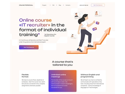 Landing page for the recruiting school design site ui ux web design website