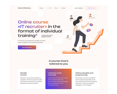 Landing page for the recruiting school design site ui ux web design website