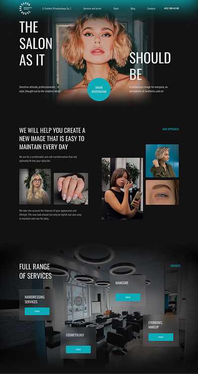 Сorporate website for a beauty salon beauty salon design site ui ux web design website