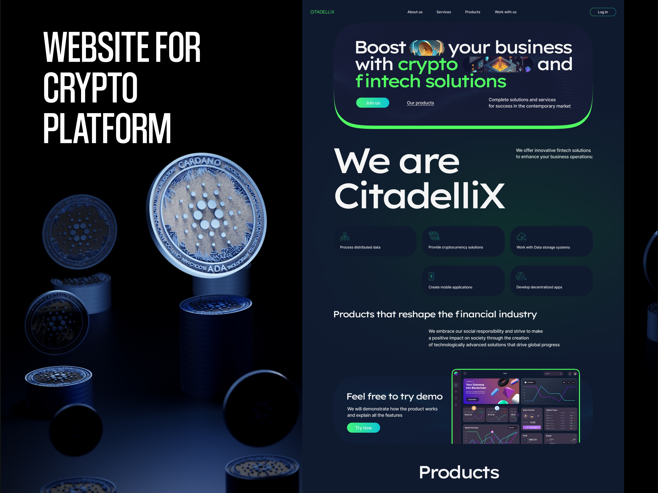 Landing page for a crypto company blockchain crypto crypto landing page crypto website cryptocurrency fintech landing landing page startup web web development webflow webflow website website