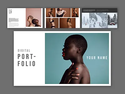 Digital Portfolio Layout (Download) freelancer indesign photographer pitch deck project slide
