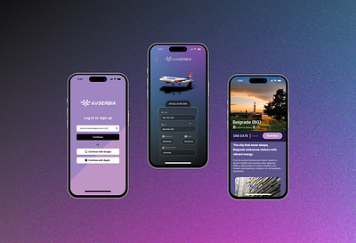 AIRSERBIA App Concept 3d airways graphic design mobile ui