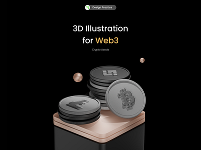 3D Illustration for Web3 3d 3d illusration blender c4d coin crypto design graphic design icon illustration landing page render ui web3 webdesign