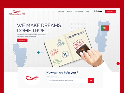 Designing Dreams: Visa & Citizenship Solutions at Your Fingertip agency citizenship consultancy country landing page passport portugal portuguese passport ui design uiux design visa visa agents