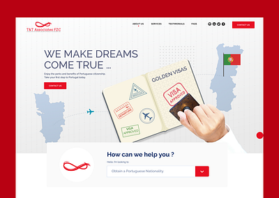 Designing Dreams: Visa & Citizenship Solutions at Your Fingertip agency citizenship consultancy country landing page passport portugal portuguese passport ui design uiux design visa visa agents