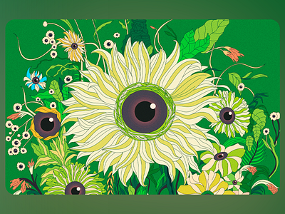 Blooming Eyes abstract ai art art art design botanical colorful creative design eyes face floral flowers green greenery illustration illustrator plant tree trippy vector