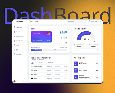 Personal Finance Management Dashboard dashboard finace ui ux