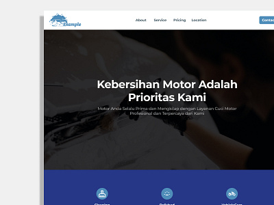 Clean and Professional - Motorcycle Wash Landing Page Design application car carwash clean cool design elegant landingpage motorcycle ui ux wash website