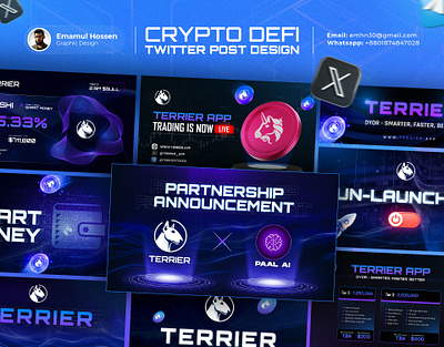 Crypto Defi Twitter Website Banner Post Design airdrop blockchain blog crypto defi design facebook instagram post social media telegram twitter website