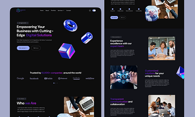 Digital Agency Website Design about us page design dark mode dark mode website design digital agency website figma home page design software agency website ui design website design