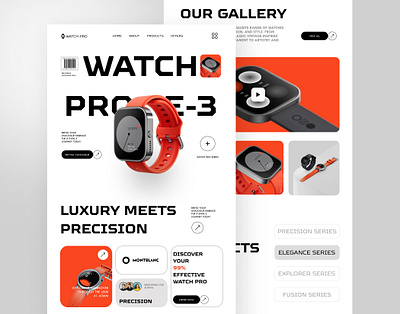 Watch Pro Website Landing Page | UI/UX | Wordpress figma design