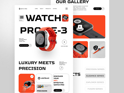 Watch Pro Website Landing Page | UI/UX | Wordpress figma design