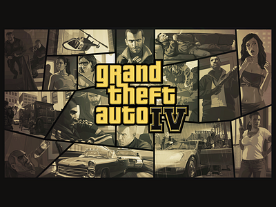 Grand Theft Auto IV Gold 2d artwork branding cover golden grand theft auto grand theft auto 4 grand theft auto iv gta gta 4 gta iv illustration logo rockstar games wallpaper