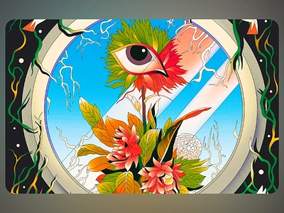 Blooming Flower Eyes abstract ai art art design blooming character colorful digital art digitalillustration eyes floral illustration flower garden greenery illustration illustrator nature plant sky vector