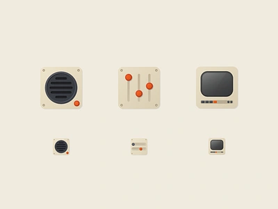 Cassettte futurism cassette design futurism icondesign iconpack icons iconset illustration monitor old punk retro scool settings sound space speaker tv