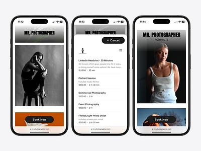Portfolio Design for Photographer booking brand branding mobile mobile design mobile ux photo photographer photography portfolio portfolio design repsonsive ui web design