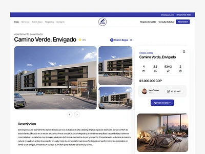Detail page airbnb apartment app appointment book broker clean condominio design detail flat layout minimal web page real estate ui ux web