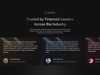 Fin - Testimonials bento design mobile product design testimonial ui uiux web web design