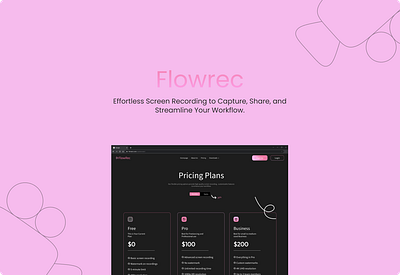 Flowrec - Pricing Section design pricing plan ui