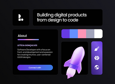 Software Developer Portfolio Vibes 3d branding software developer ui