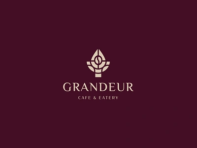 Grandeur cafe Logo 3d brandidentity branding cafe design graphic design illustration logo monogram motion graphics typography